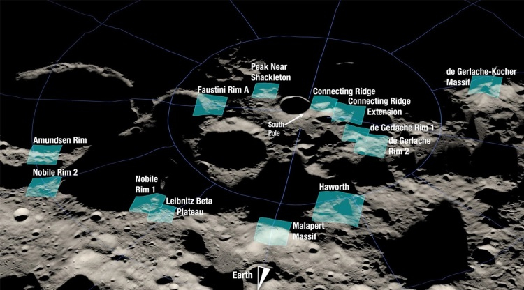 NASA identificou possíveis locais para pouso de astronautas na lua