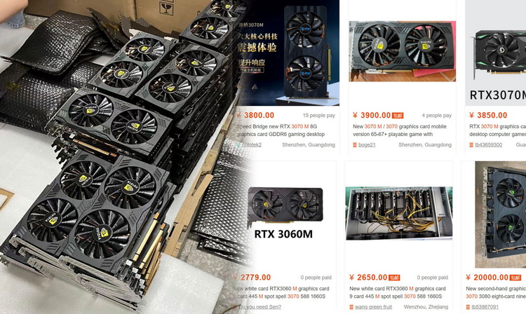 I cinesi hanno aumentato la produzione di mining di GeForce RTX 3060 e RTX 3070