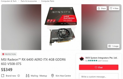 MSI Radeon RX 6400 AERO ITX가 $256에 판매됩니다.