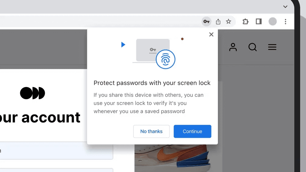 Google Chrome chiederà la biometria per accedere al gestore di password