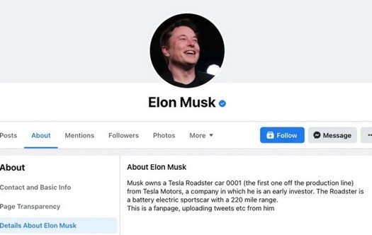 Elon Musk의 가짜 계정은 Facebook에서 확인되었습니다.