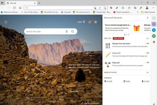 Microsoft aggiunge la barra laterale delle azioni rapide a Edge Browser