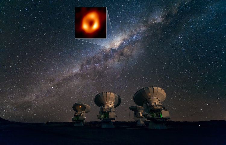 天の川銀河の中心にある超大質量ブラックホールの最初の画像
