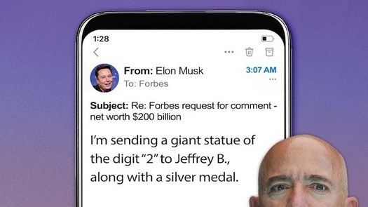 Elon Musk se tornou o homem mais rico do mundo e enganou Jeff Bezos sobre isso