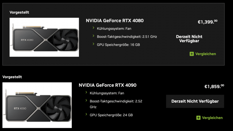 NVIDIA は、ヨーロッパで GeForce RTX 4090 および RTX 4080 グラフィックス カードの価格を正式に値下げしましたが、5% だけです。