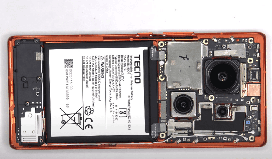 ユニークなスマートフォンTecno Phantom X2 Proがどのように配置されているかを分解して示しました