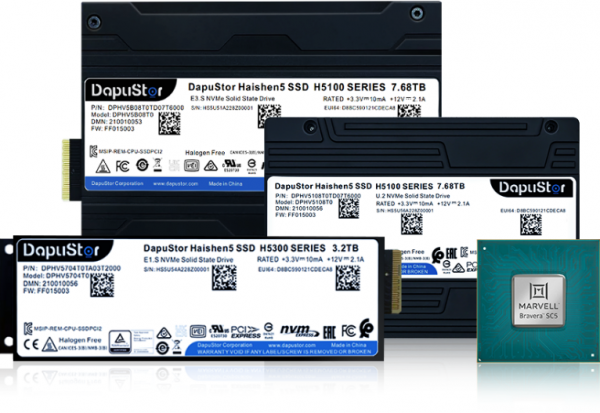DapuStor apresenta SSDs da série Haishen5 com interface PCIe 5.0 e capacidade de até 32 TB