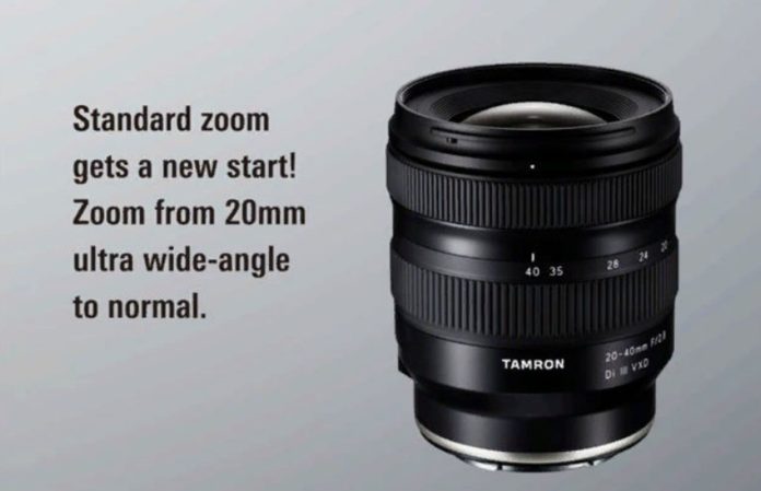Tamron 20-40mm F/2.8 Di III VXD Objektivspezifikationen enthüllt