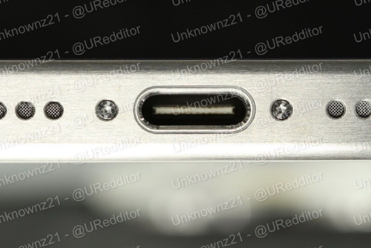 Das erste Foto des iPhone 15 Pro zeigt ein Gehäuse mit einem USB-C-Anschluss