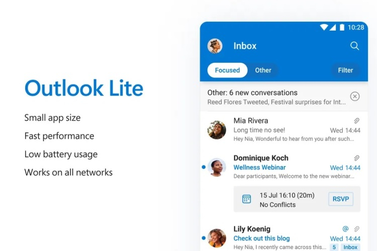 Microsoft が Android 用の Outlook Lite を導入