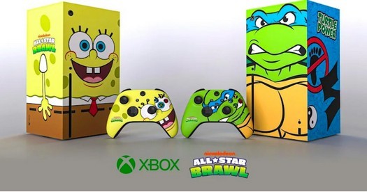 마이크로소프트, 돌연변이 닌자 거북이의 스폰지밥과 레오나르도 형태의 Xbox 시리즈 X 콘솔 공개