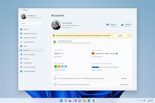 A nova versão de teste do Windows 11 começou a pedir um número de cartão bancário
