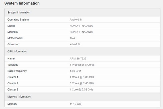 Honor 60 Pro Smartphone erscheint in GeekBench mit 12 GB RAM