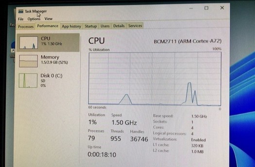 매니아는 Raspberry Pi 4 단일 보드 컴퓨터에서 Windows 11을 실행합니다.