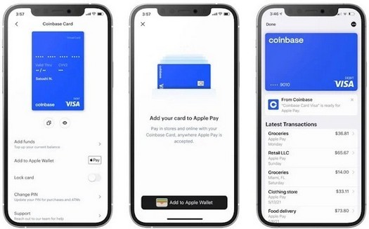 Apple Pay e Google Pay agora podem pagar em criptografia com um cartão virtual Coinbase