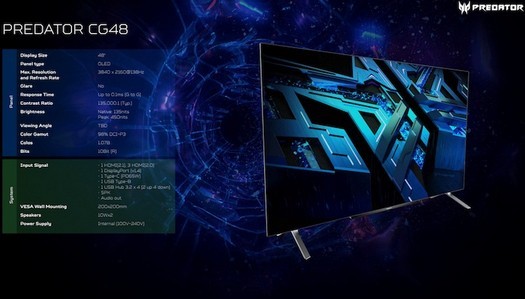 Acer lança monitor para jogos OLED de 48 polegadas com resolução 4K e taxa de atualização de 138Hz