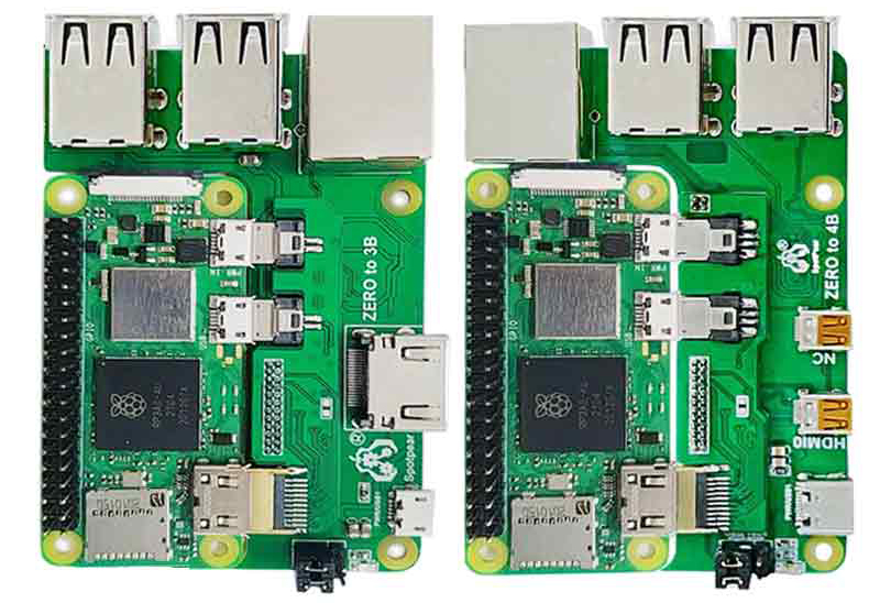 Raspberry Pi Zero 2 W는 Spotpear 어댑터를 사용하여 Raspberry Pi 3B/4B 아날로그로 전환할 수 있습니다.