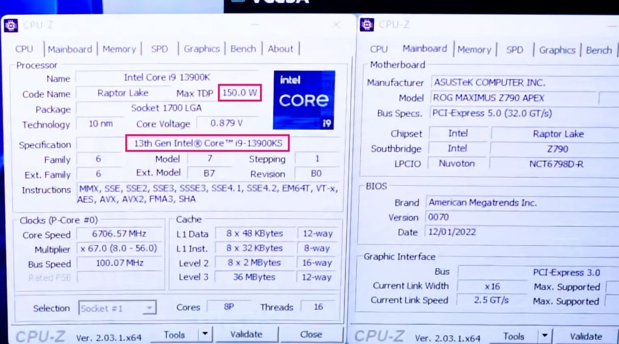 Intelは、Core i9 13900KSプロセッサのTDPレベルをうっかり明らかにしました