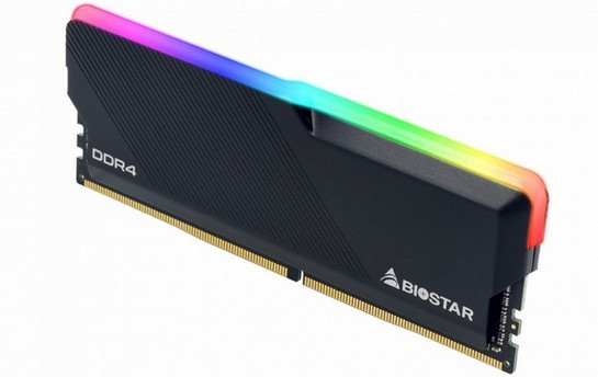 Les modules de mémoire Biostar DDR4 RGB Gaming X fonctionnent à une fréquence effective de 3200 MHz avec des latences CL18-22-22-42