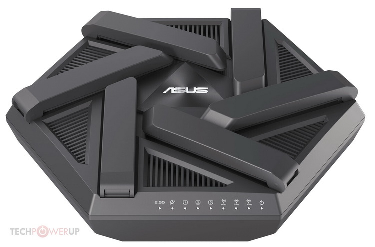 ASUS mostrou o roteador RT-AXE7800 com seis antenas