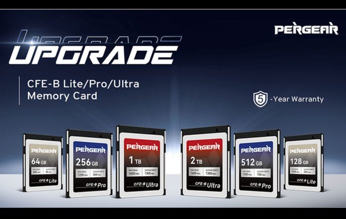 Pergear ha rilasciato schede di memoria CFexpress Type-B da 1-2 TB