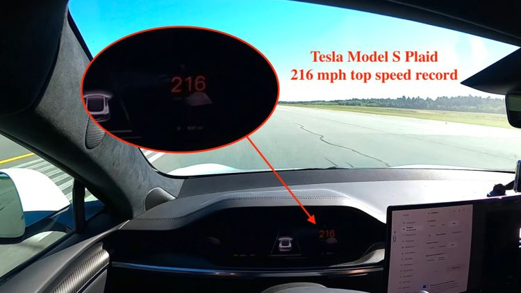 Tesla Model S Plaid stellte einen neuen Geschwindigkeitsrekord auf - 348 km / h
