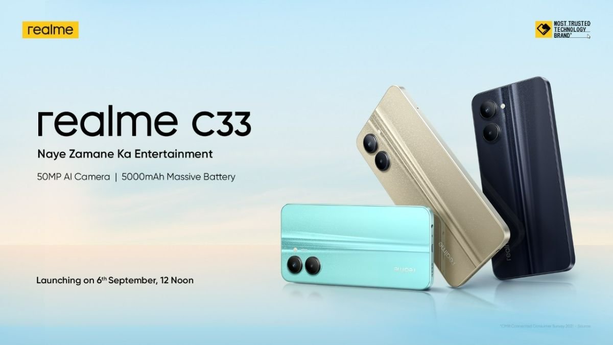 A apresentação do smartphone econômico Realme C33 ocorrerá em 6 de setembro