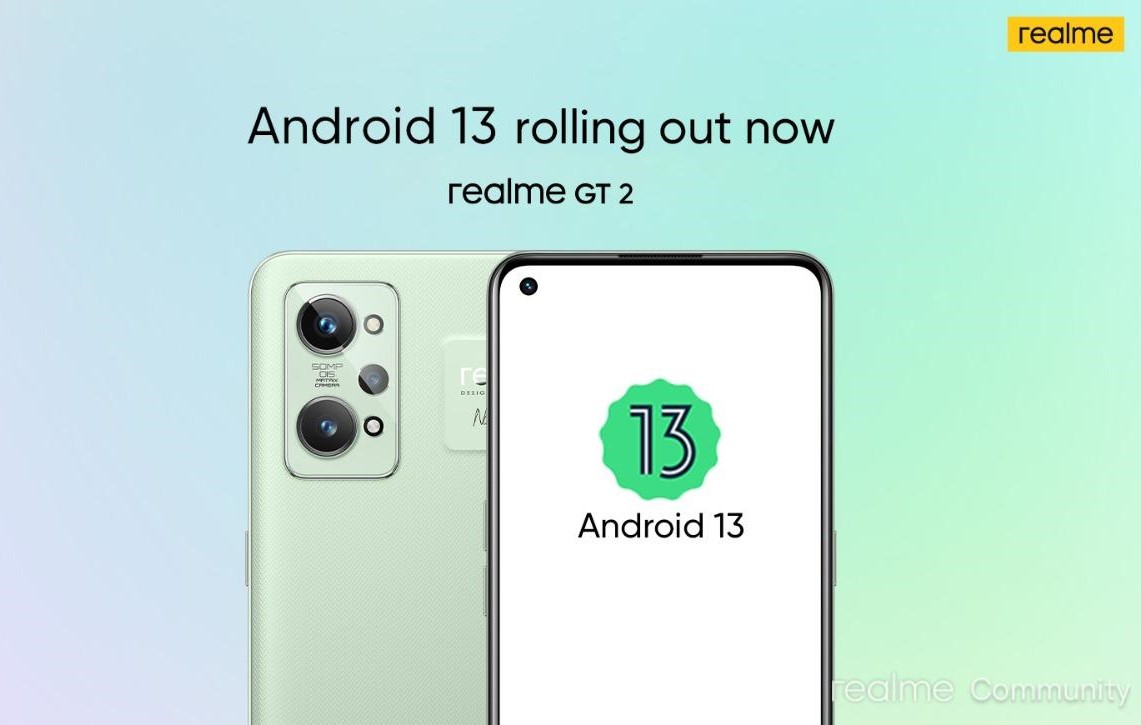 Realme avvia l'aggiornamento dello smartphone GT 2 ad Android 13