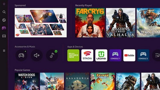 Samsung TVは、GeForce Now、Stadia、Utomikゲームサービスとのゲームハブインターフェイスを利用できます