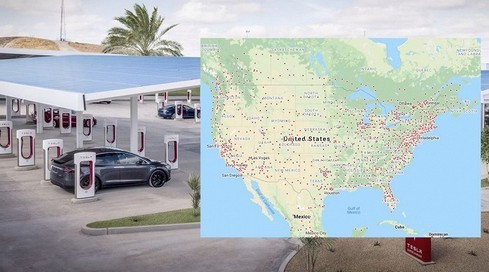 O número de carregadores na rede de estações do Tesla Supercharger chega a 25.000