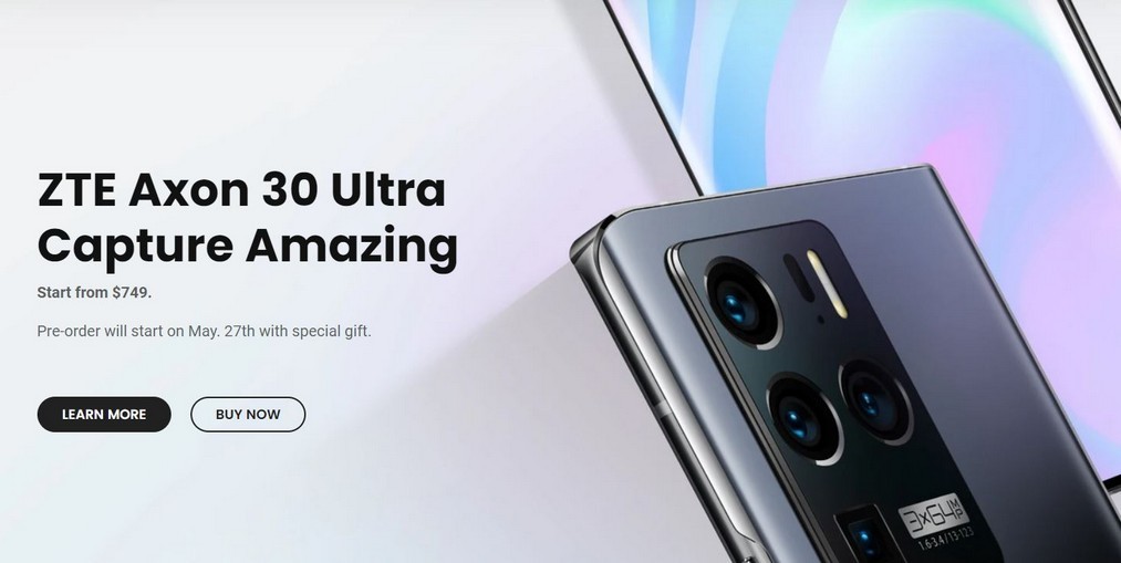 ZTE Axon 30Ultraスマートフォンが世界市場に参入