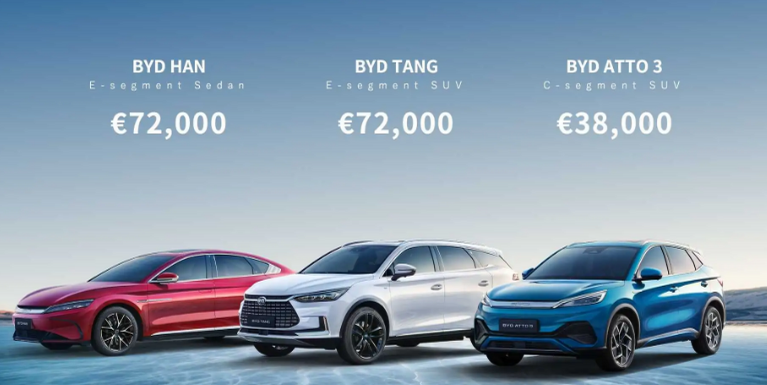 BYD gibt Vorverkaufspreise für Han, Tang und Atto 3 in Europa bekannt