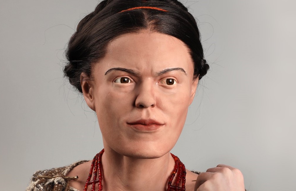 Rekonstruiertes Gesicht einer Frau aus der Bronzezeit
