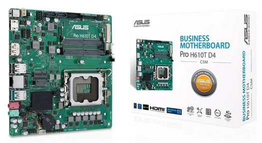 Placa ASUS Pro H610T D4-CSM Thin Mini-ITX suporta chips Alder Lake