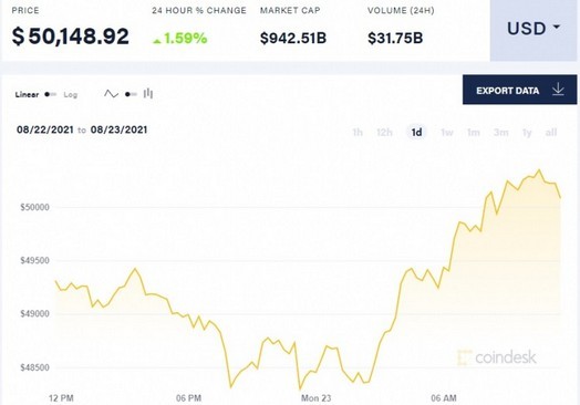 Bitcoin ficou mais caro do que $ 50 mil novamente - a taxa continua a crescer desde meados de julho