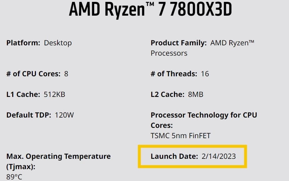 AMD Ryzen 7000X3D pode ser lançado em 14 de fevereiro