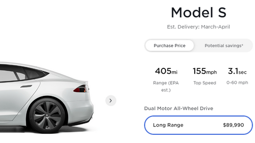 A versão básica do Tesla Model S aumentou de preço em US $ 5.000 pela segunda vez em um mês