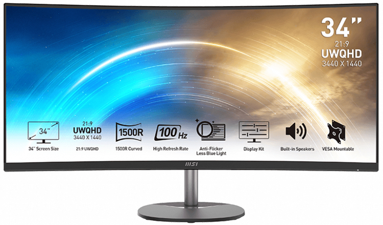 MSIがPro MP341CQ UWQHD Concave Business Monitorを発表
