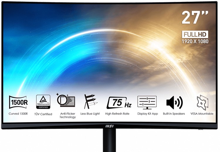 MSI, Pro MP272C 오목 모니터 출시