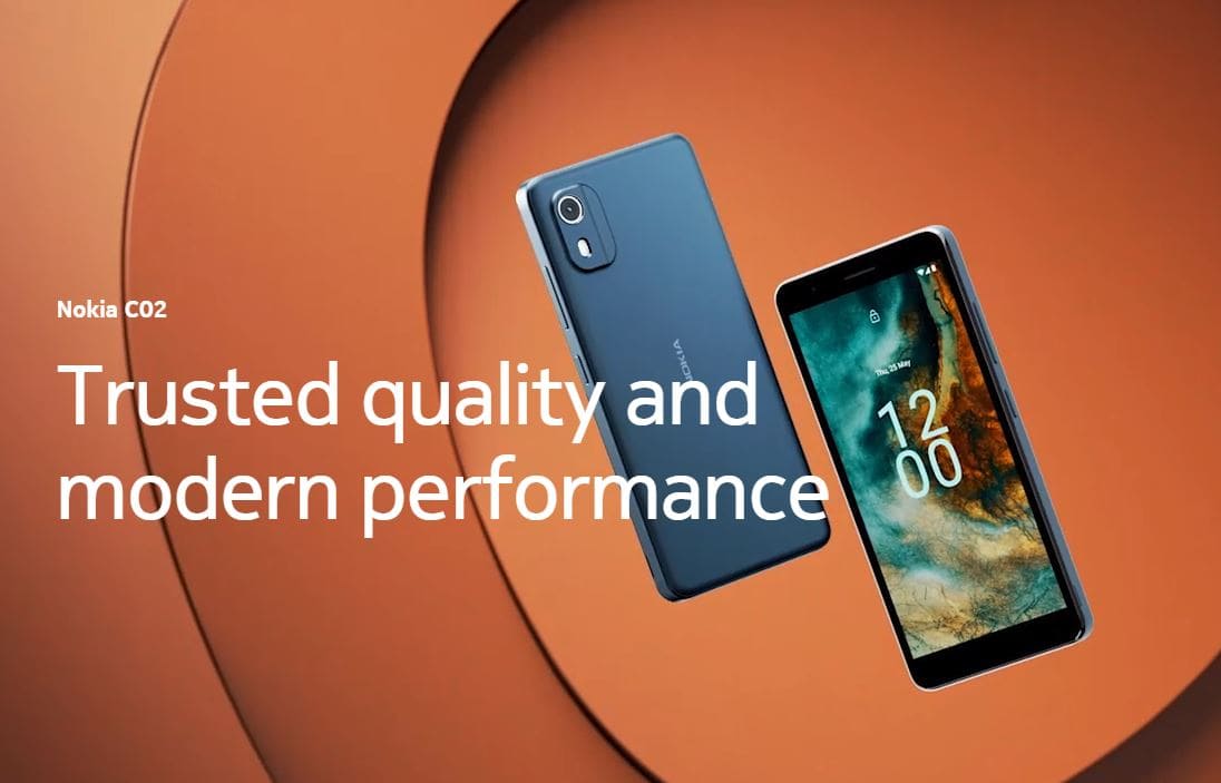 取り外し可能なバッテリーを搭載したNokia C02スマートフォンを発表