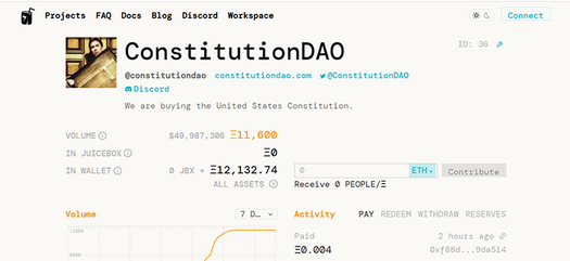 Um grupo de investidores levantou US $ 47 milhões na Ethereum, mas perdeu o leilão para comprar a primeira edição da Constituição dos Estados Unidos