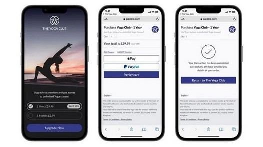 Paddle은 iOS 앱에서 Apple의 결제 서비스에 대한 대안을 제공합니다.