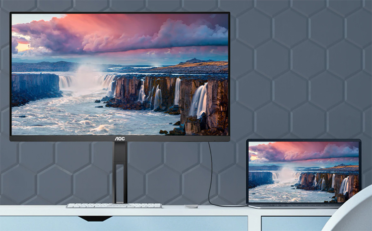 Il monitor AOC Q27V5C QHD è dotato di hub USB 3.2 e porta USB di tipo C